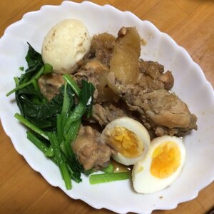 圧力鍋でお肉やわらか♪鶏手羽元と大根の甘辛煮